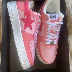 Bape STA Sneakers in Pink and White